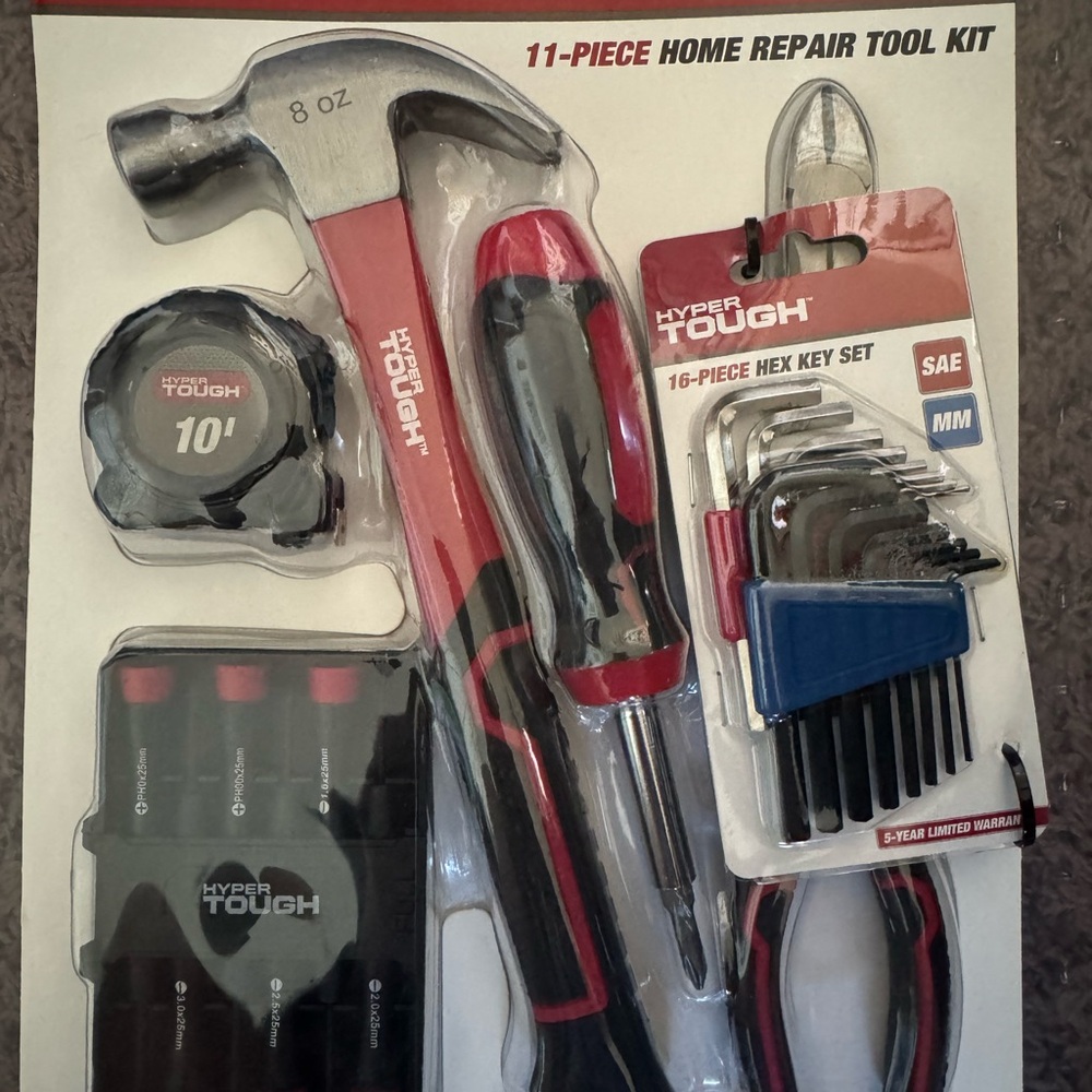 Hyper Tough Red and Black Home Repair Tool Kit